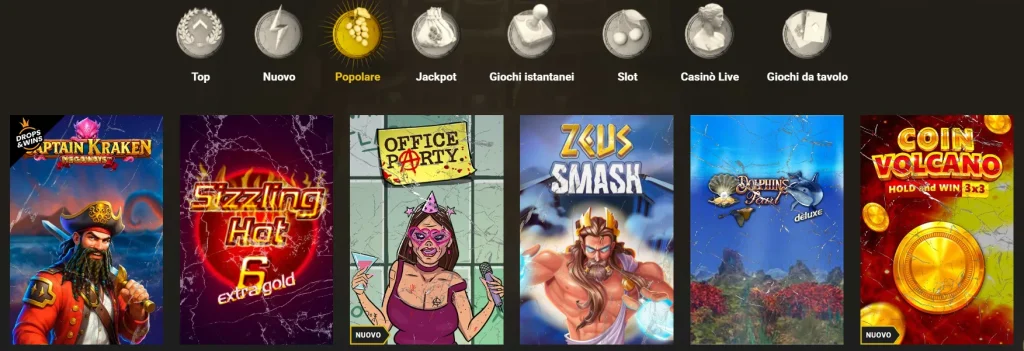 Categorie Popolari di Slot