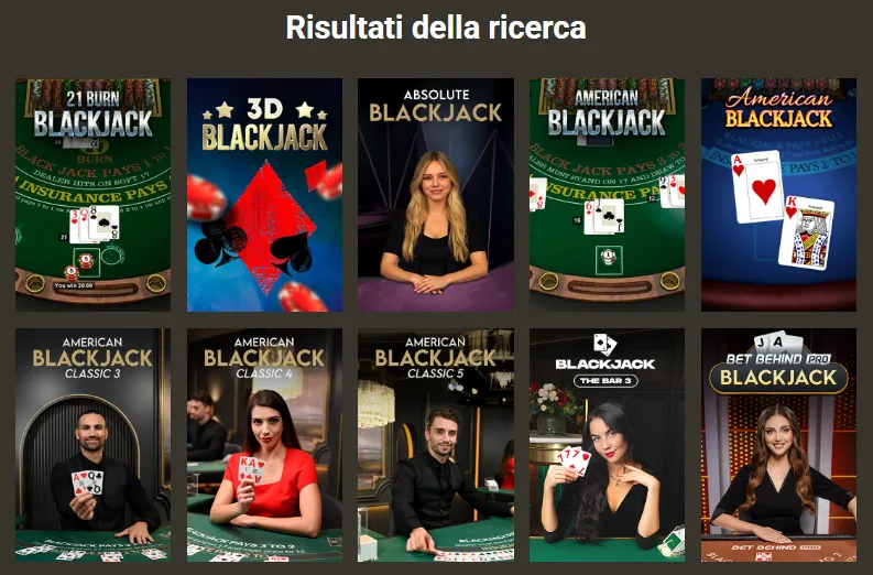 Blackjack dal vivo